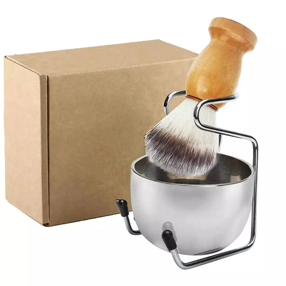 Men's Shaving Brush Set - Brush Stand Bowl Kit